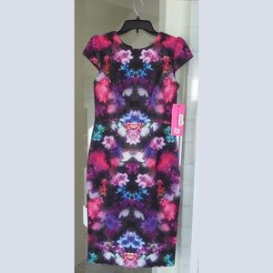 Betsy Johnson multicolor floral print dress NWT